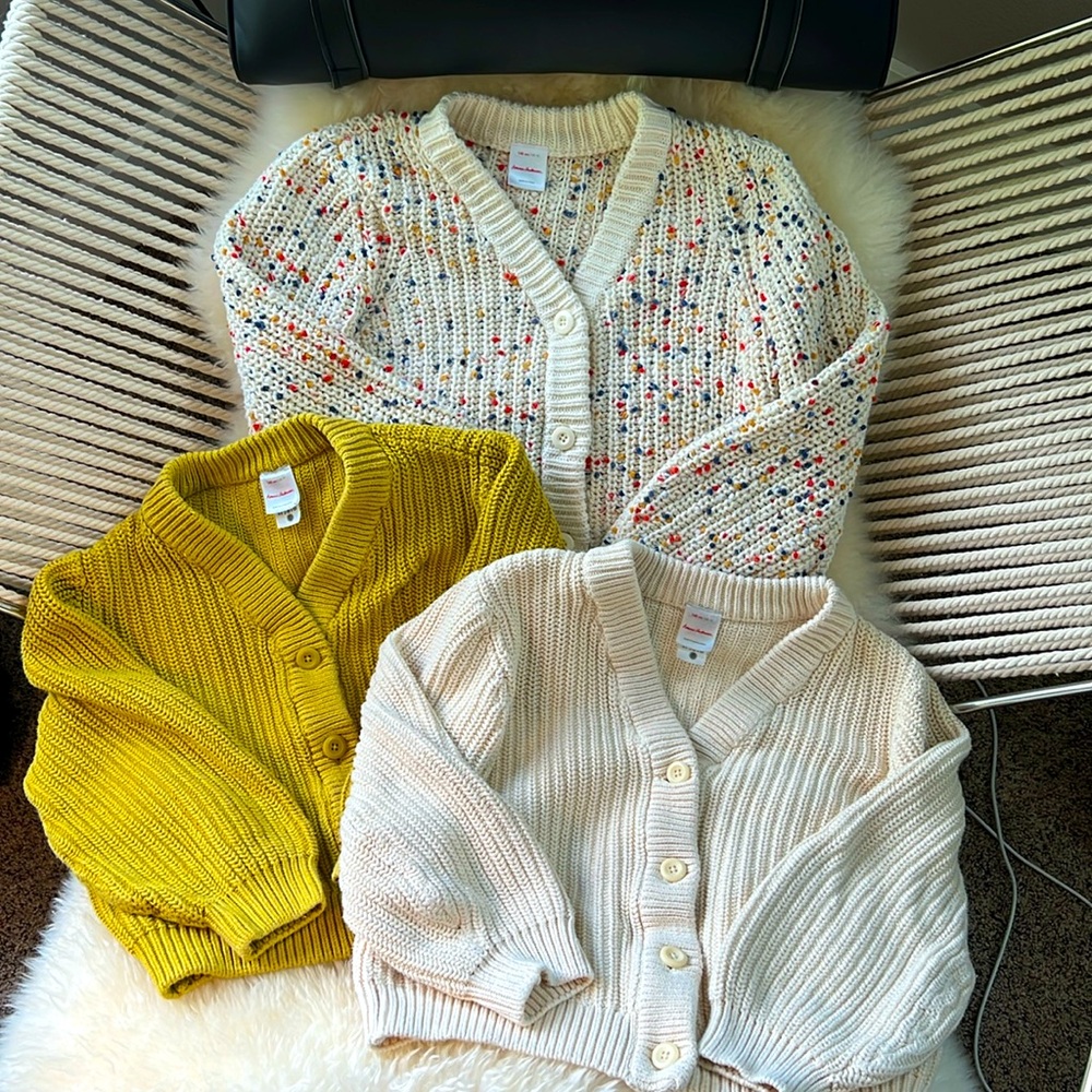 Hanna Andersson Cardigans x 3 size girls US 10/140 cm Good used condition!